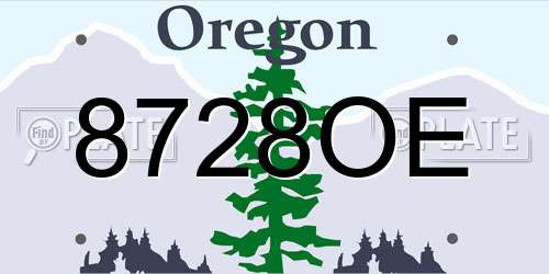 8728OE Oregon License Plate