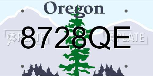 8728QE Oregon License Plate