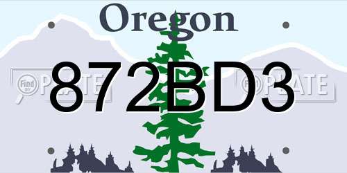 872BD3 Oregon License Plate