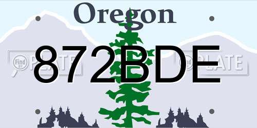 872BDE Oregon License Plate