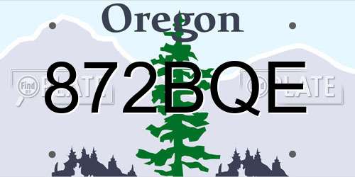 872BQE Oregon License Plate
