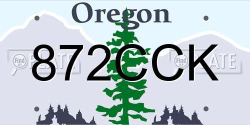 872CCK Oregon License Plate