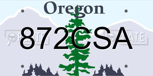 872CSA Oregon License Plate