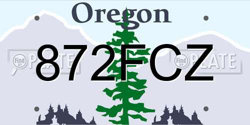 872FCZ Oregon License Plate
