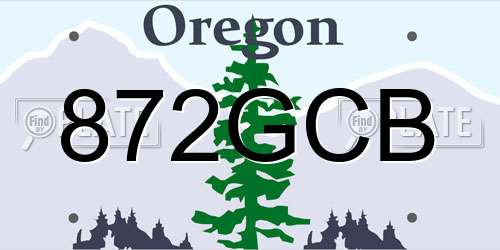 872GCB Oregon License Plate
