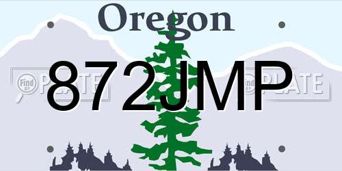872JMP Oregon License Plate