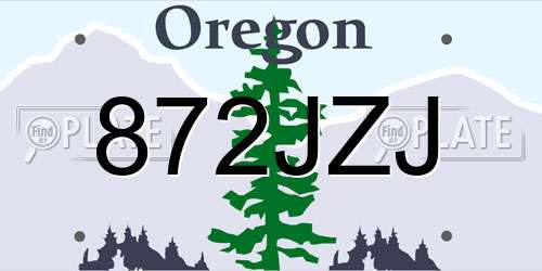 872JZJ Oregon License Plate