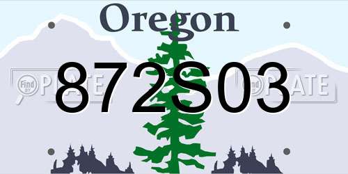 872S03 Oregon License Plate