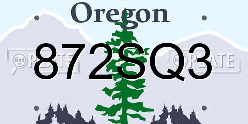 872SQ3 Oregon License Plate