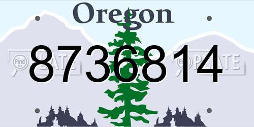 8736814 Oregon License Plate