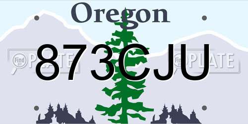 873CJU Oregon License Plate
