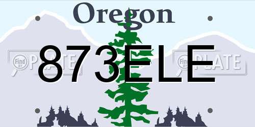 873ELE Oregon License Plate