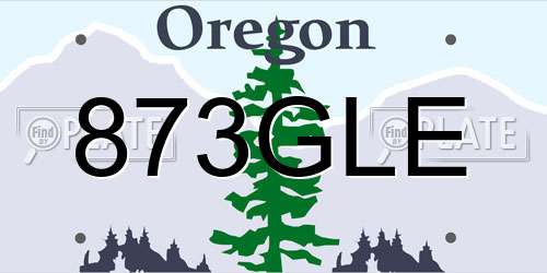 873GLE Oregon License Plate