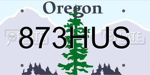 873HUS Oregon License Plate