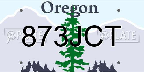 873JCT Oregon License Plate