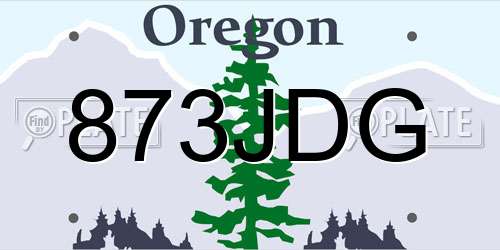 873JDG Oregon License Plate