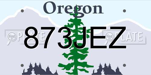 873JEZ Oregon License Plate