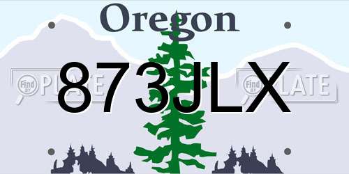 873JLX Oregon License Plate