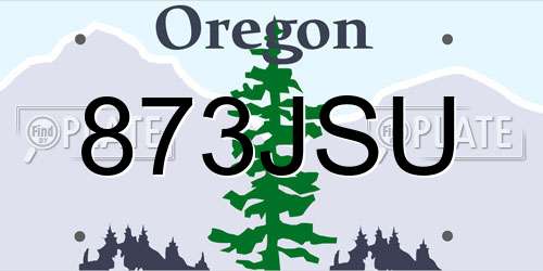 873JSU Oregon License Plate