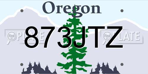 873JTZ Oregon License Plate