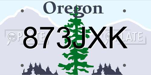 873JXK Oregon License Plate
