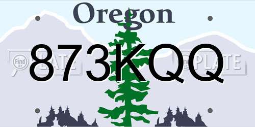 873KQQ Oregon License Plate