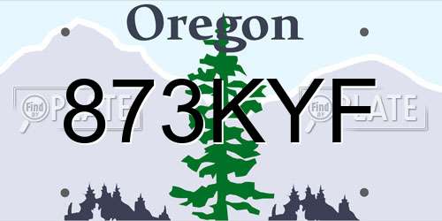 873KYF Oregon License Plate