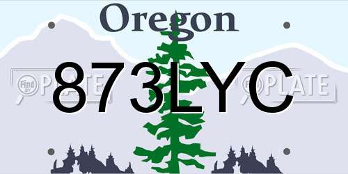 873LYC Oregon License Plate