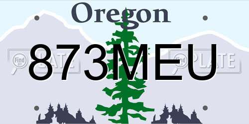 873MEU Oregon License Plate