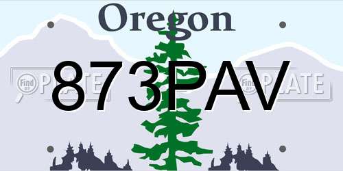 873PAV Oregon License Plate