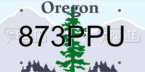 873PPU Oregon License Plate