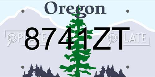 8741ZT Oregon License Plate