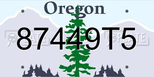 87449T5 Oregon License Plate