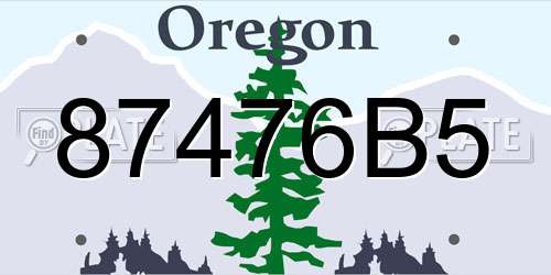87476B5 Oregon License Plate