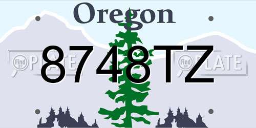 8748TZ Oregon License Plate