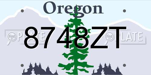 8748ZT Oregon License Plate