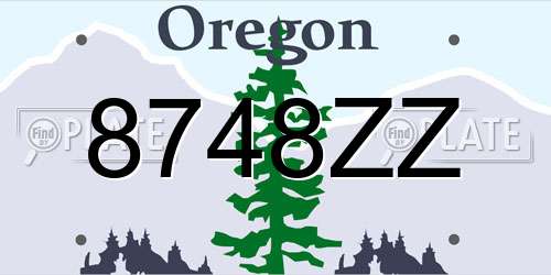 8748ZZ Oregon License Plate