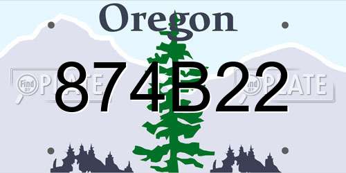 874B22 Oregon License Plate