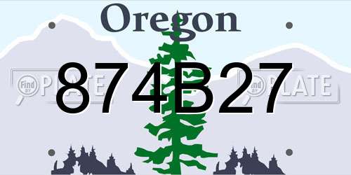 874B27 Oregon License Plate