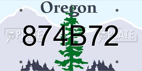 874B72 Oregon License Plate