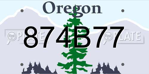 874B77 Oregon License Plate