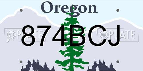 874BCJ Oregon License Plate