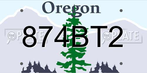 874BT2 Oregon License Plate
