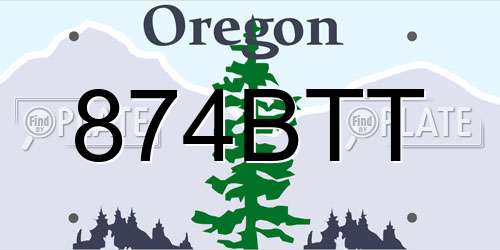 874BTT Oregon License Plate