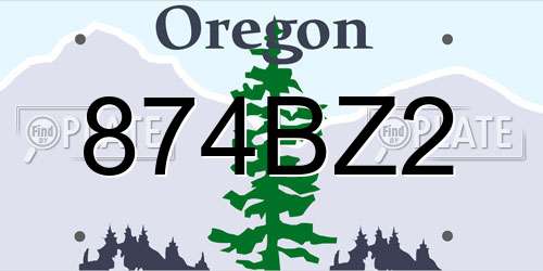874BZ2 Oregon License Plate