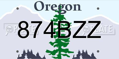 874BZZ Oregon License Plate