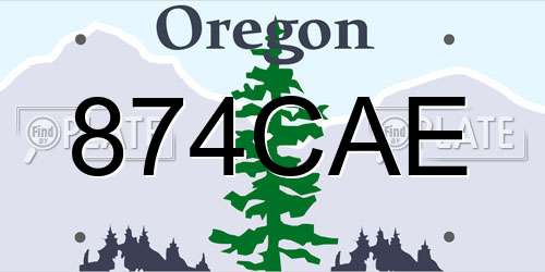 874CAE Oregon License Plate