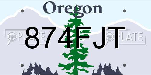874FJT Oregon License Plate