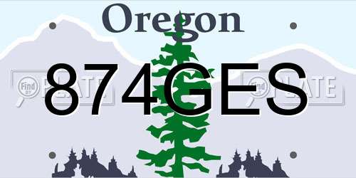 874GES Oregon License Plate