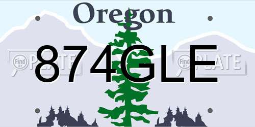 874GLE Oregon License Plate